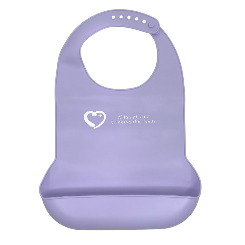 Silicone Reusable Adult Bibs Purple