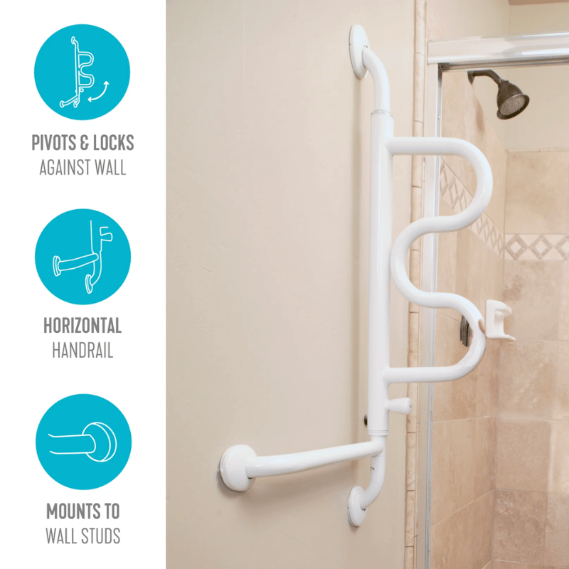 Stander Curve Grab Bar | Bathroom Grab Bar for Seniors