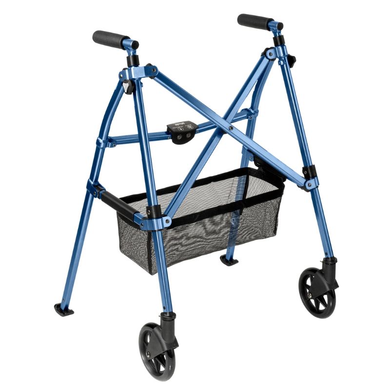 Stander EZ Fold-N-Go Walker Cobalt Blue / Standard (fits users 155 - 190 cm) / None