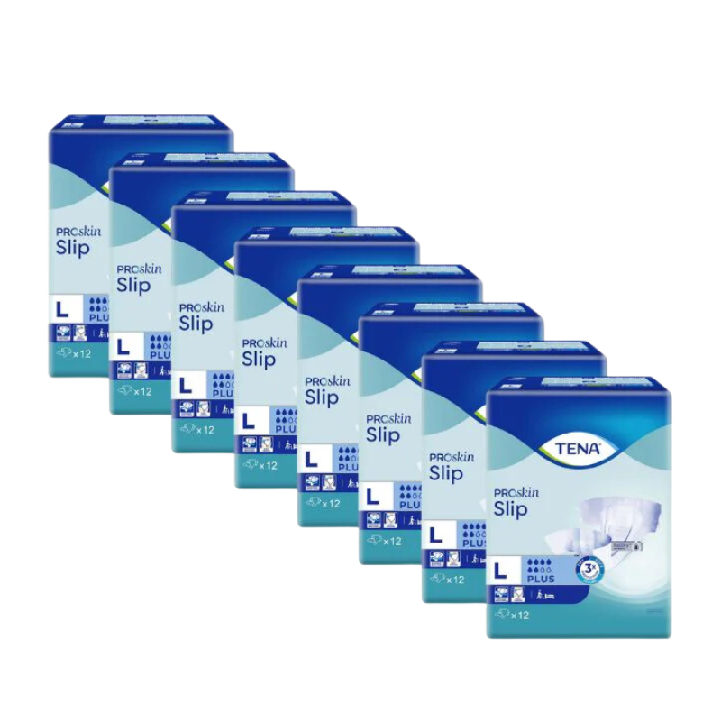 TENA PROskin Slip Plus Adult Diapers PROskin Large - Carton (8 Packs)