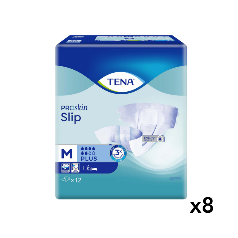 TENA PROskin Slip Plus Adult Diapers PROskin Medium - Carton (8 Packs)