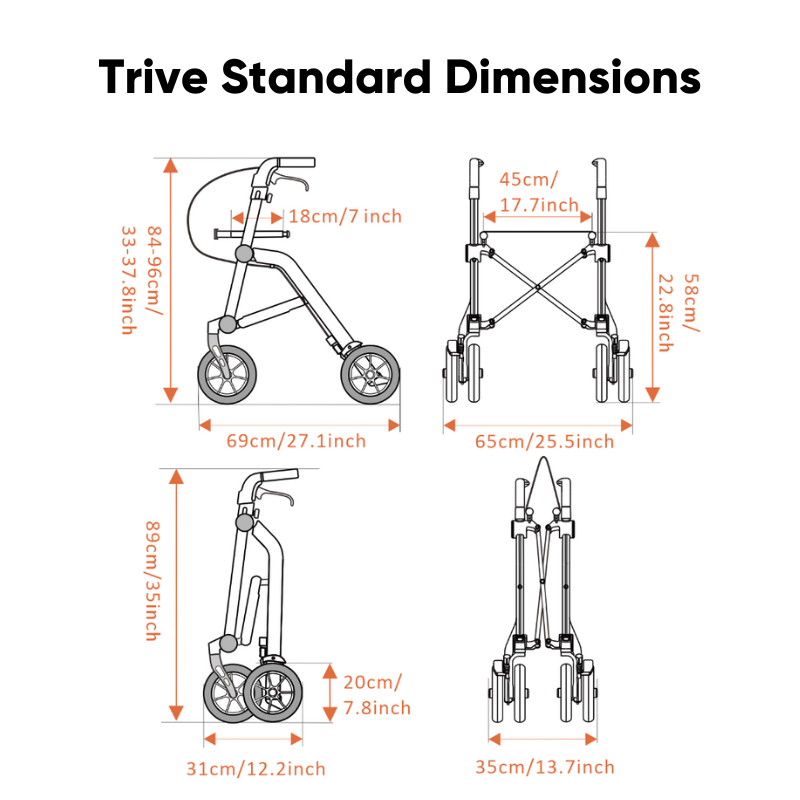 Trive Lightweight Compact Rollator
