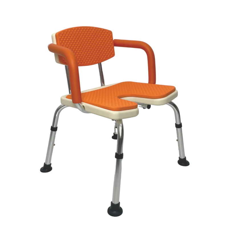 U-Shape Padded Shower Chair with Armrest and Backrest