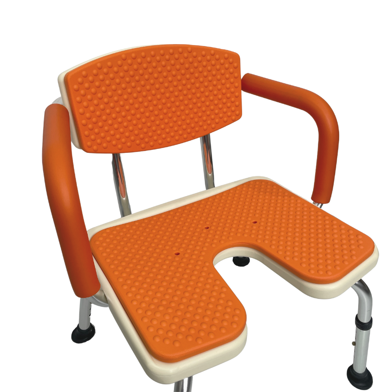 U-Shape Padded Shower Chair with Armrest and Backrest