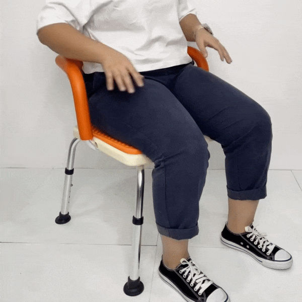 U-Shape Padded Shower Chair with Armrest and Backrest