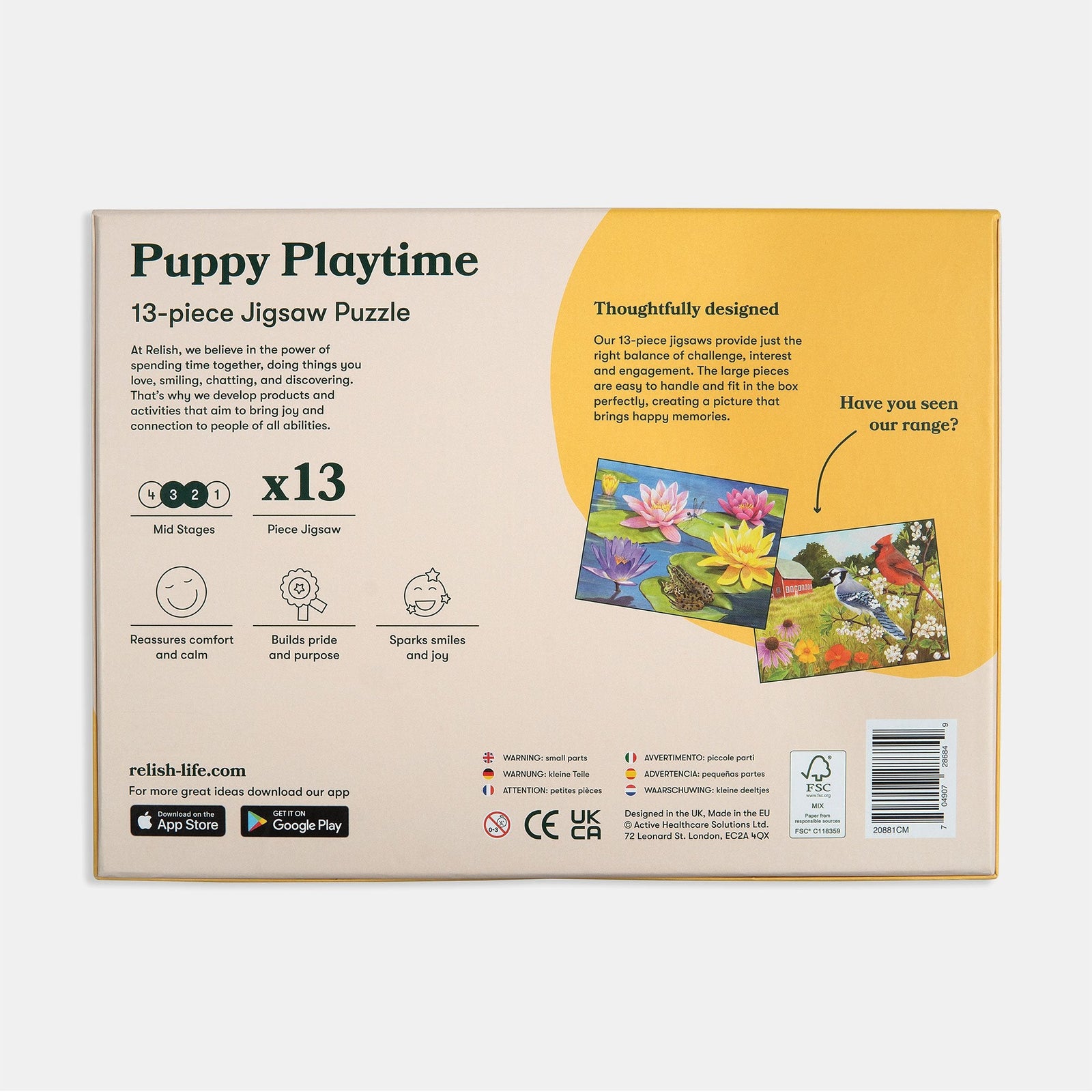 13-Piece Jigsaw Puzzle Puppy Playtime