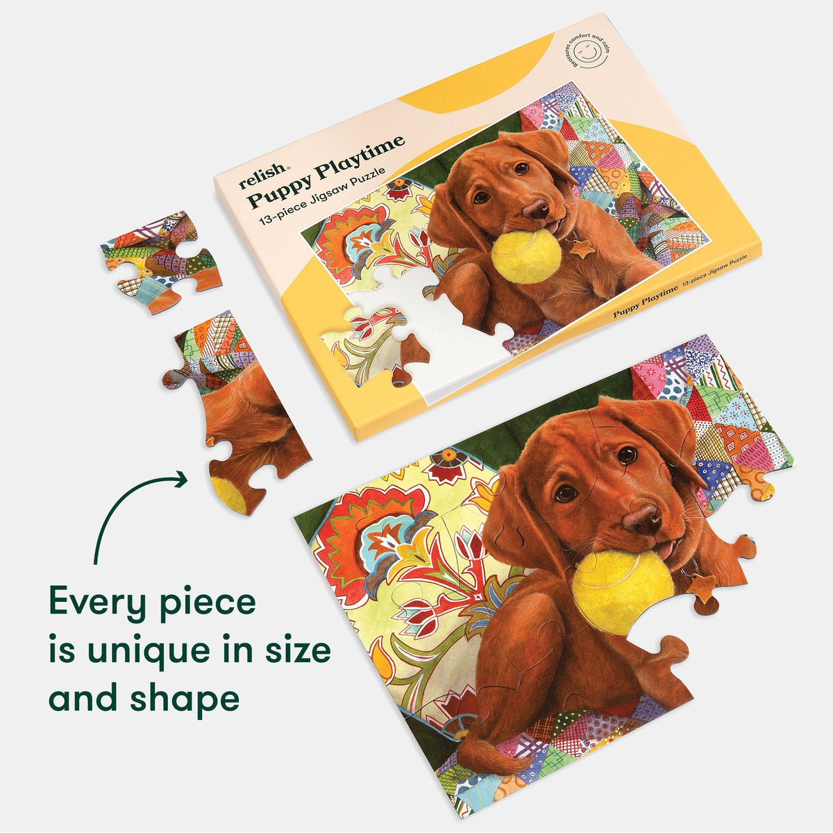 13-Piece Jigsaw Puzzle Puppy Playtime