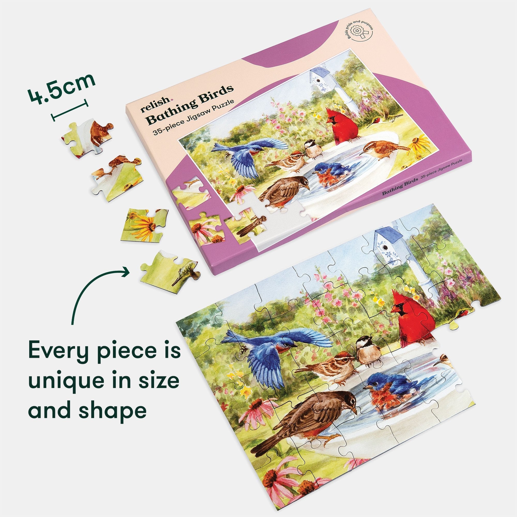 35-Piece Jigsaw Puzzle Bathing Birds