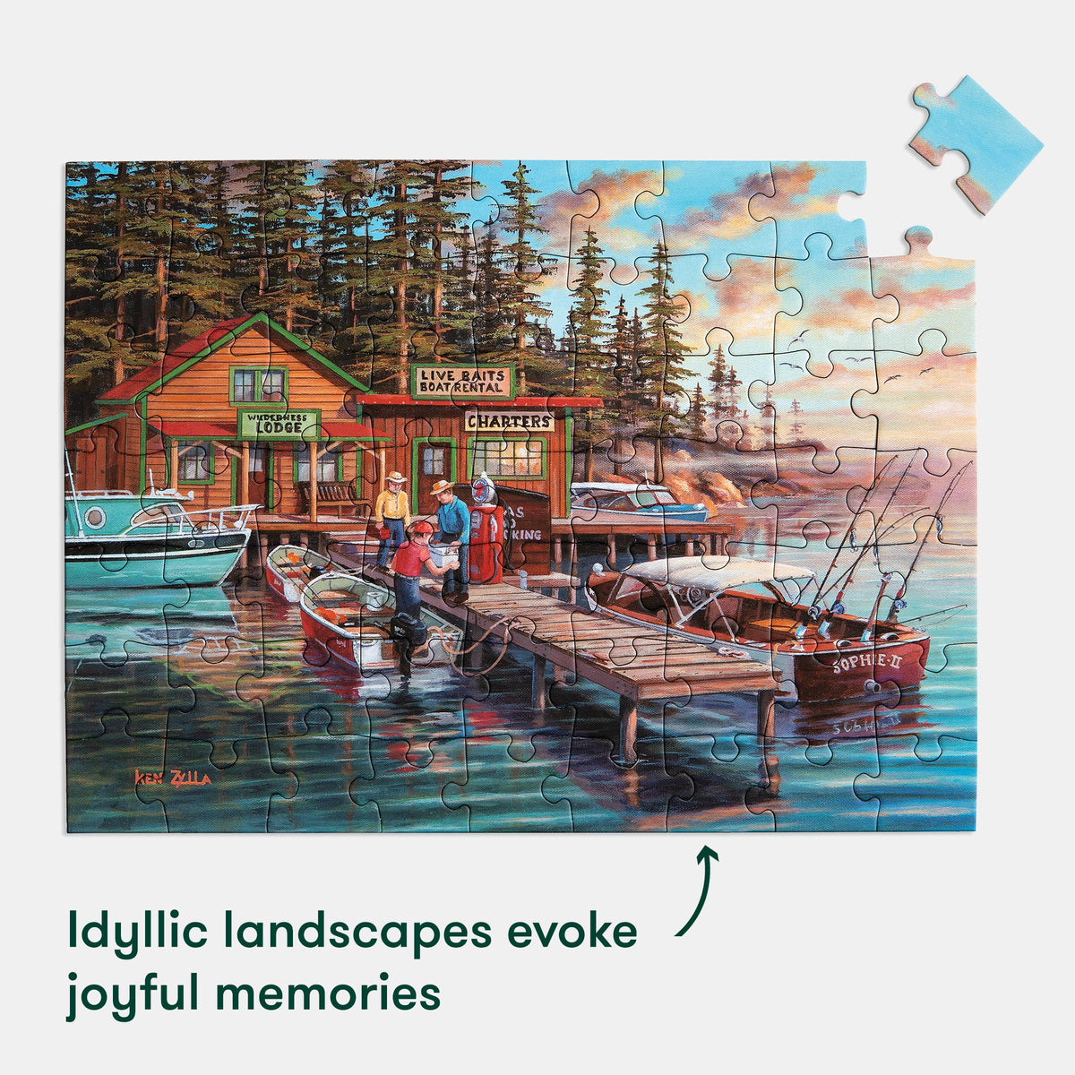 63-Piece Jigsaw Puzzle Lakeside Vacation