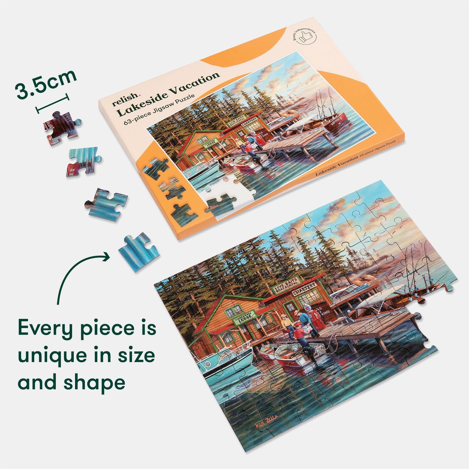 63-Piece Jigsaw Puzzle Lakeside Vacation