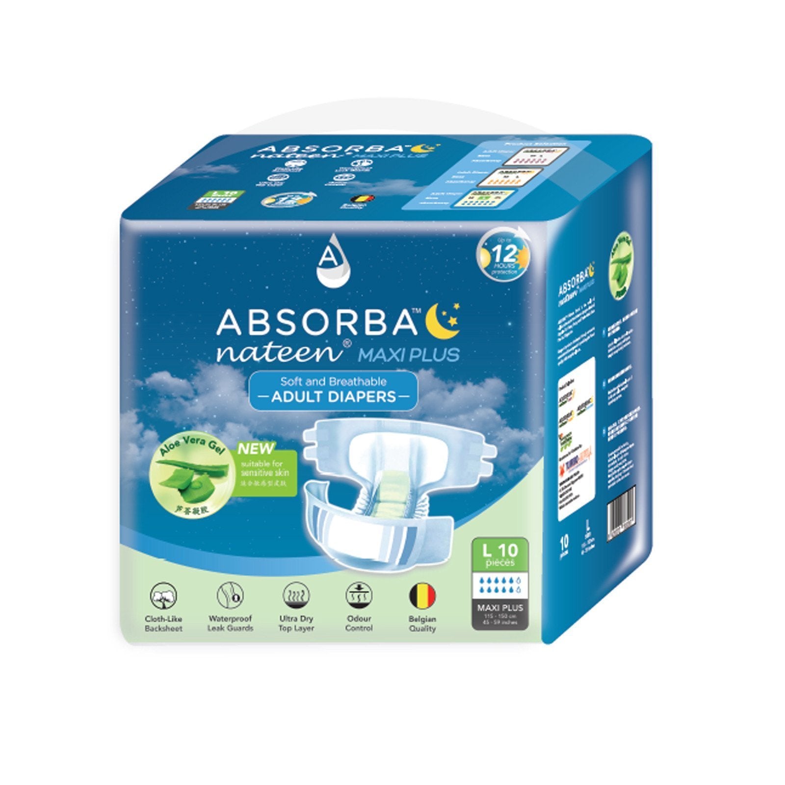 ABSORBA Nateen (Maxi Plus) Adult Diapers (10s) L - Single Pack (10pcs)