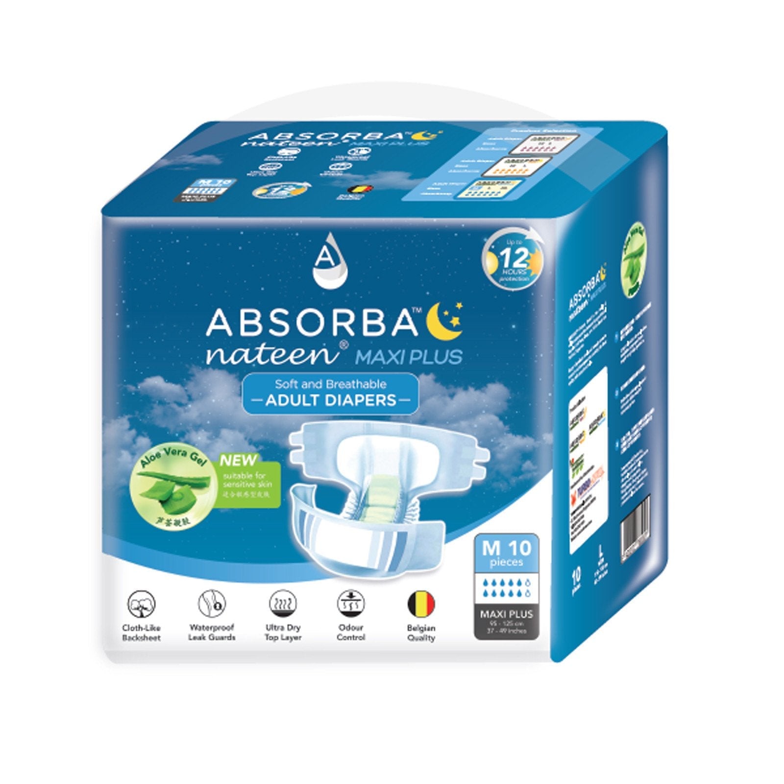 ABSORBA Nateen (Maxi Plus) Adult Diapers (10s) M (10pcs)