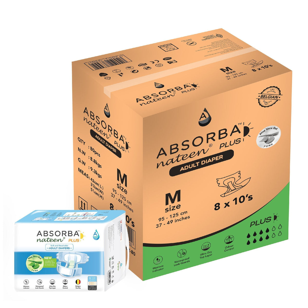 ABSORBA Nateen (Plus) Adult Diapers (10s)