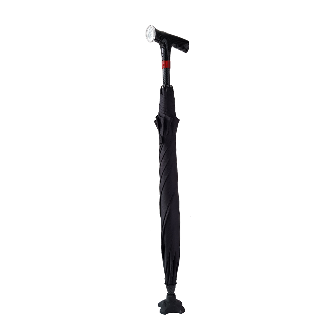 AgeGracefully CarbonBond Smart 2-in-1 Umbrella Walking Cane