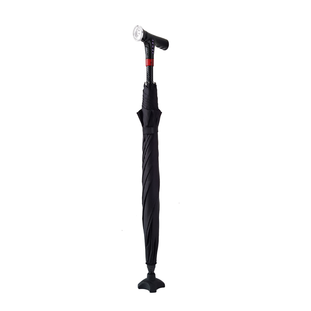 AgeGracefully CarbonBond Smart 2-in-1 Umbrella Walking Cane