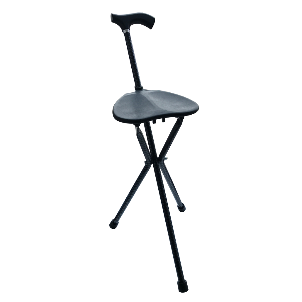Black Urban Folding Seat Cane