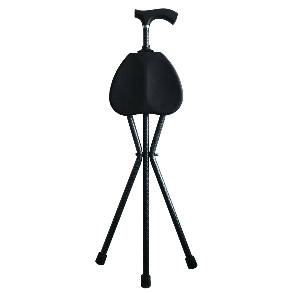 Black Urban Folding Seat Cane