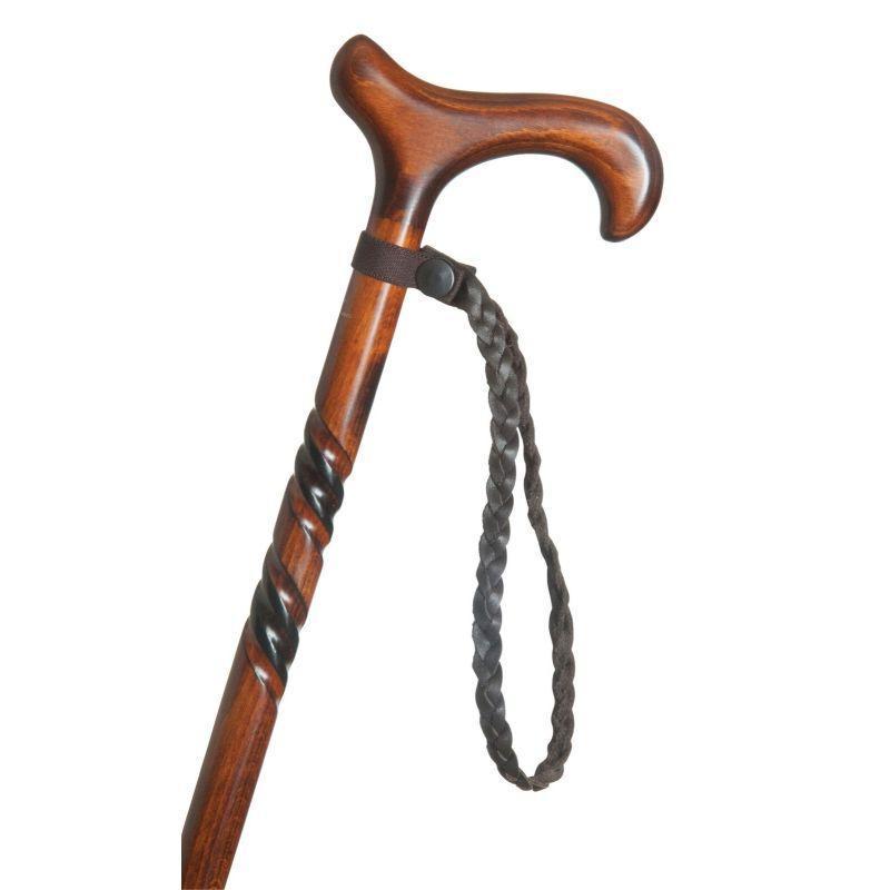 Brown Leather Plaited Wrist Loop