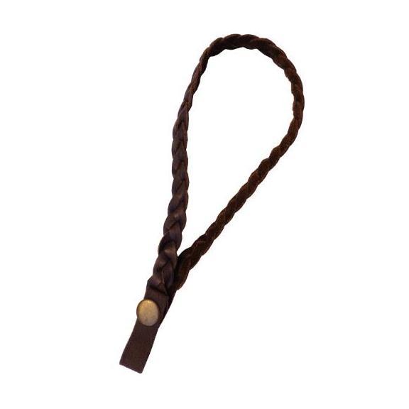 Brown Leather Plaited Wrist Loop