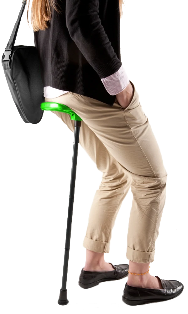 Flipstick Folding Adjustable Seat Cane (Neon Green)