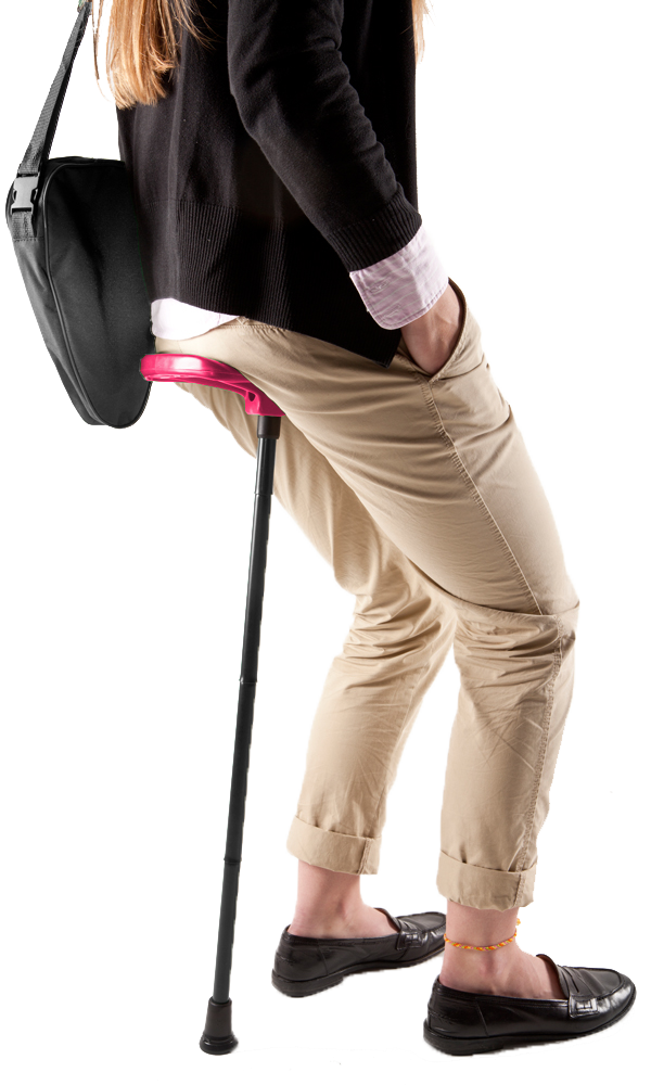 Flipstick Folding Adjustable Seat Cane (Neon Pink)