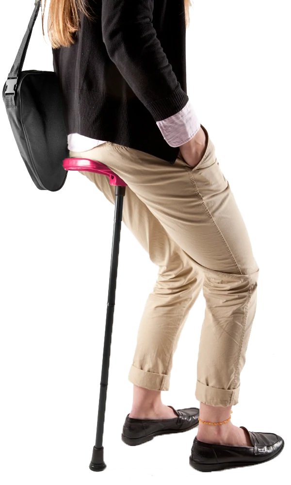 Flipstick Folding Adjustable Seat Cane (Neon Pink)