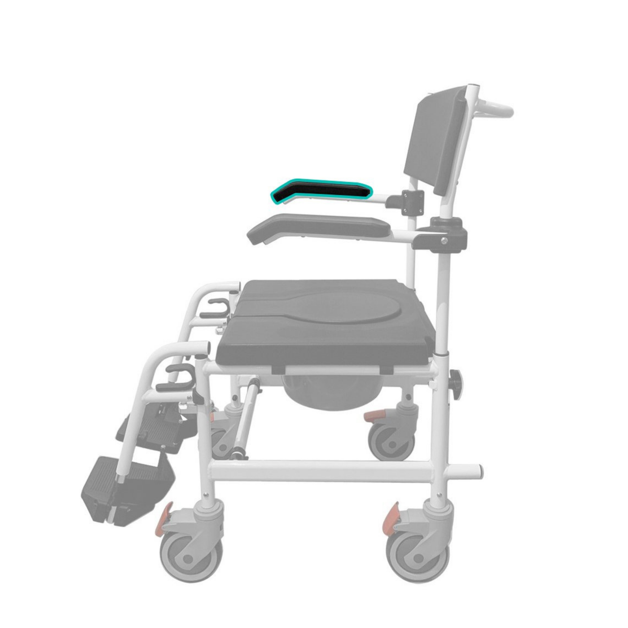 HappyBath 3-in-1 Deluxe Aluminium Commode Chair Spare Parts Armrest Padding (Right)