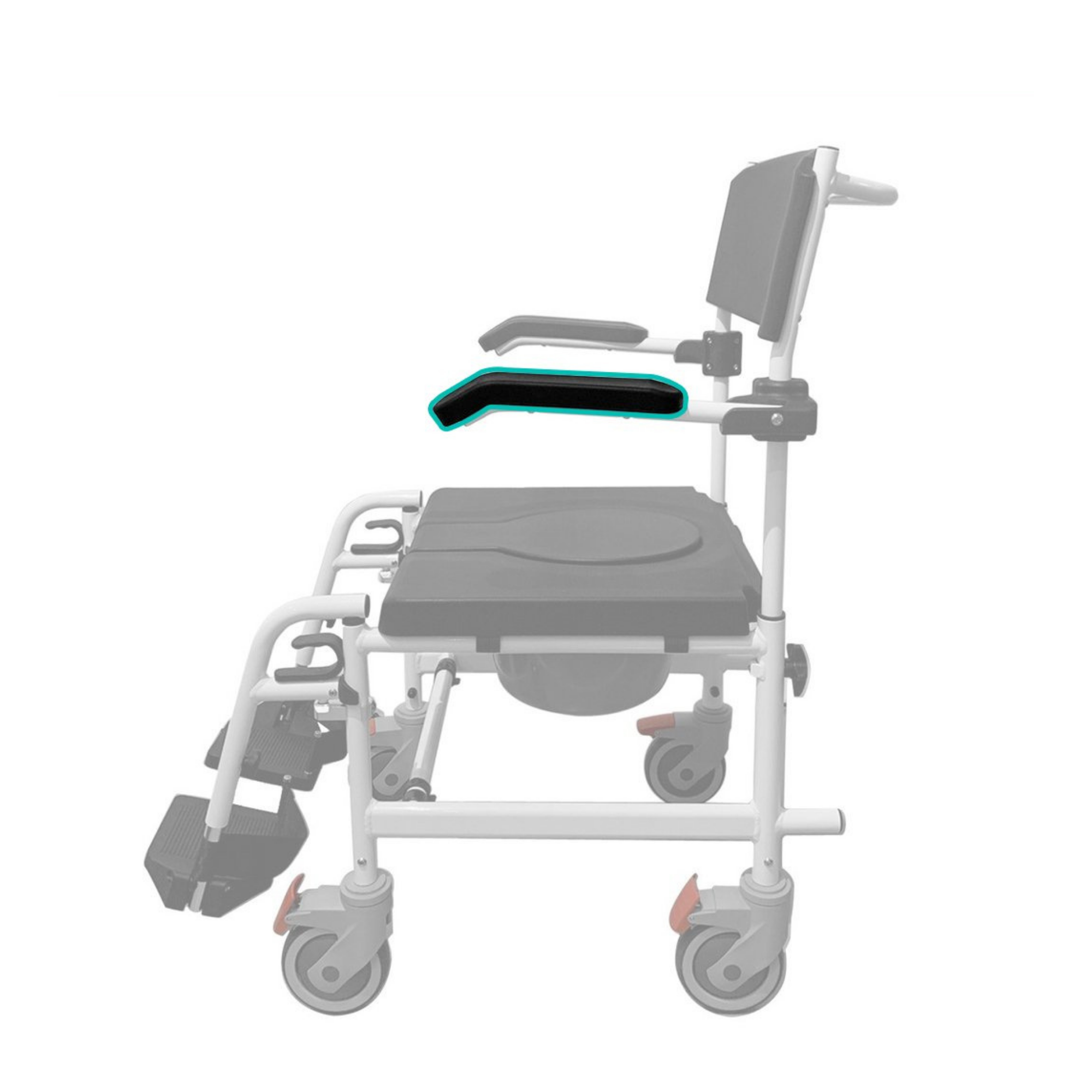 HappyBath 3-in-1 Deluxe Aluminium Commode Chair Spare Parts Armrest Padding (Left)