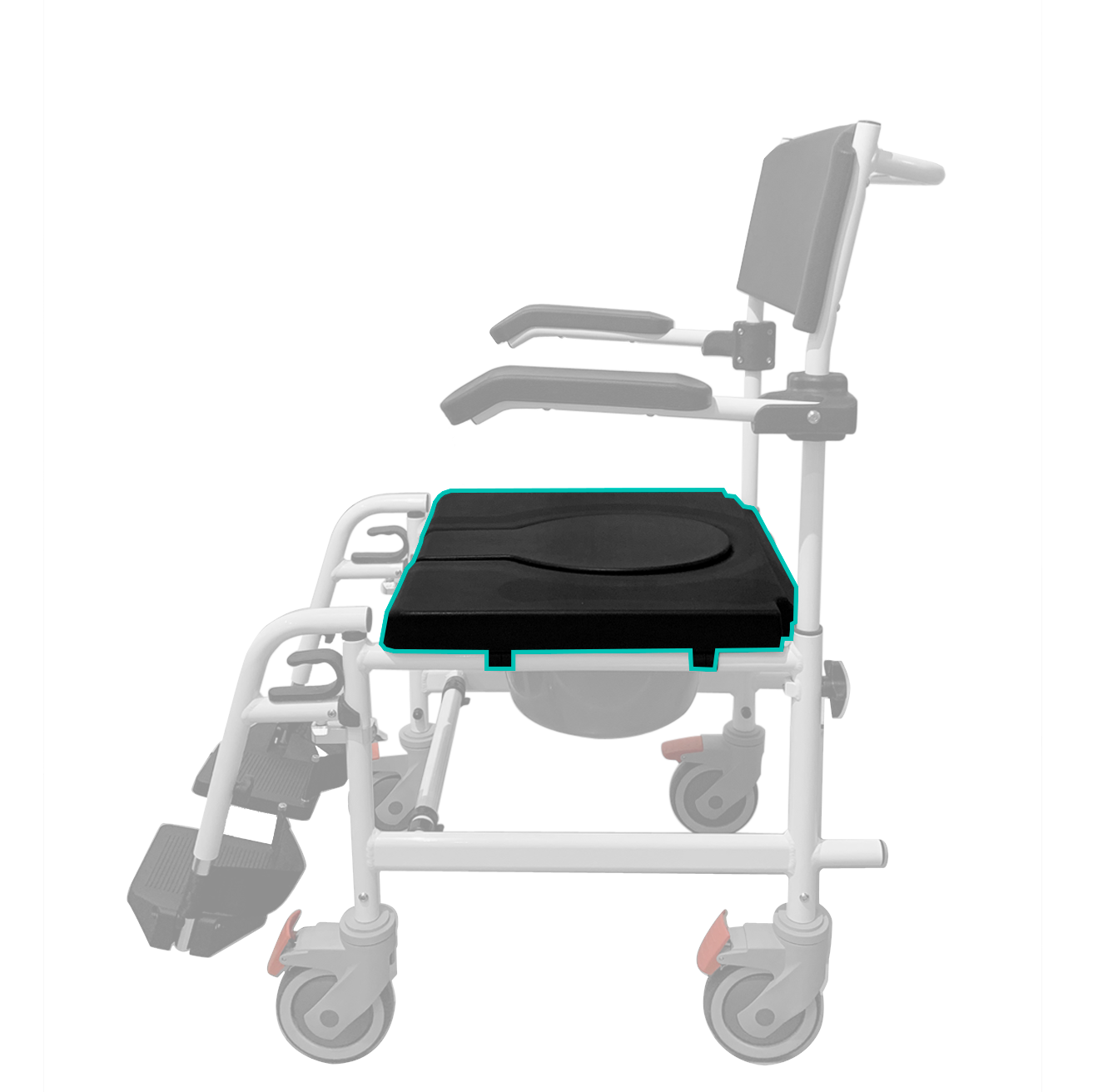HappyBath 3-in-1 Deluxe Aluminium Commode Chair Spare Parts Front Wheel (1 pc)