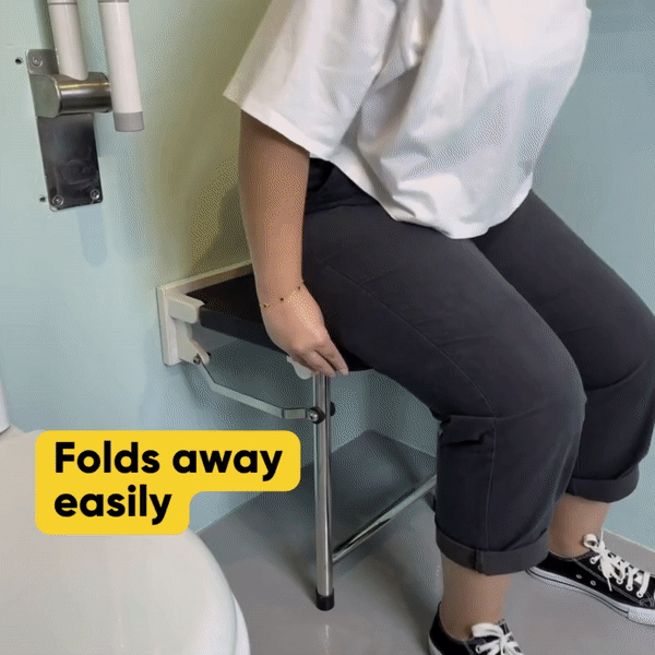 HappyBath Deluxe Wall Mounted Shower Seat With Legs