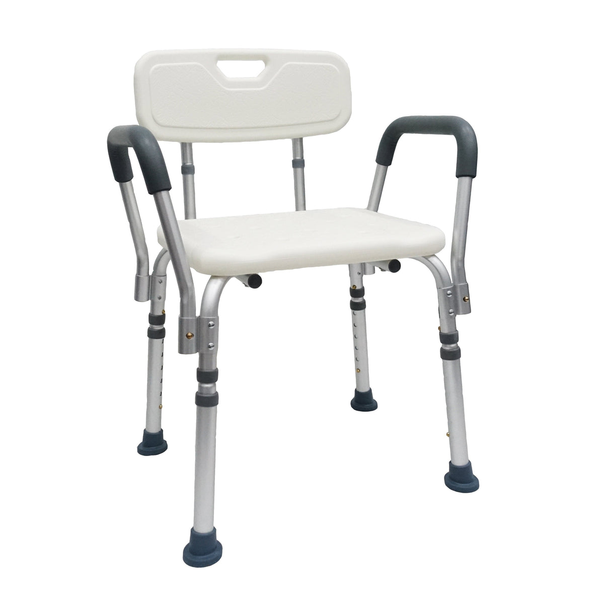 HappyBath Tool-Free Shower Chair with Backrest and Handles Assembled
