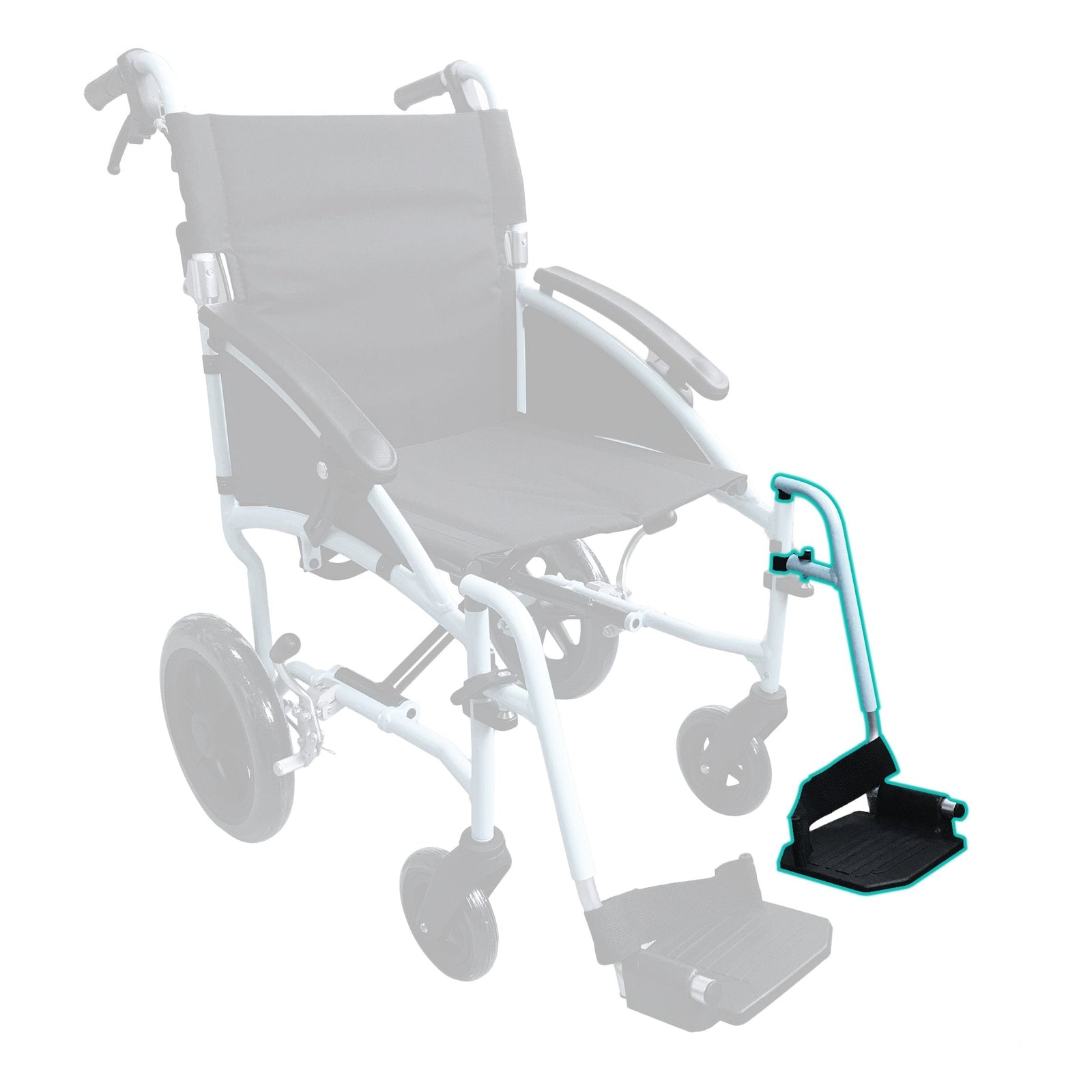 HappyWheels Lightweight Ergonomic Chair Spare Parts Swing Away Footrest (Left)