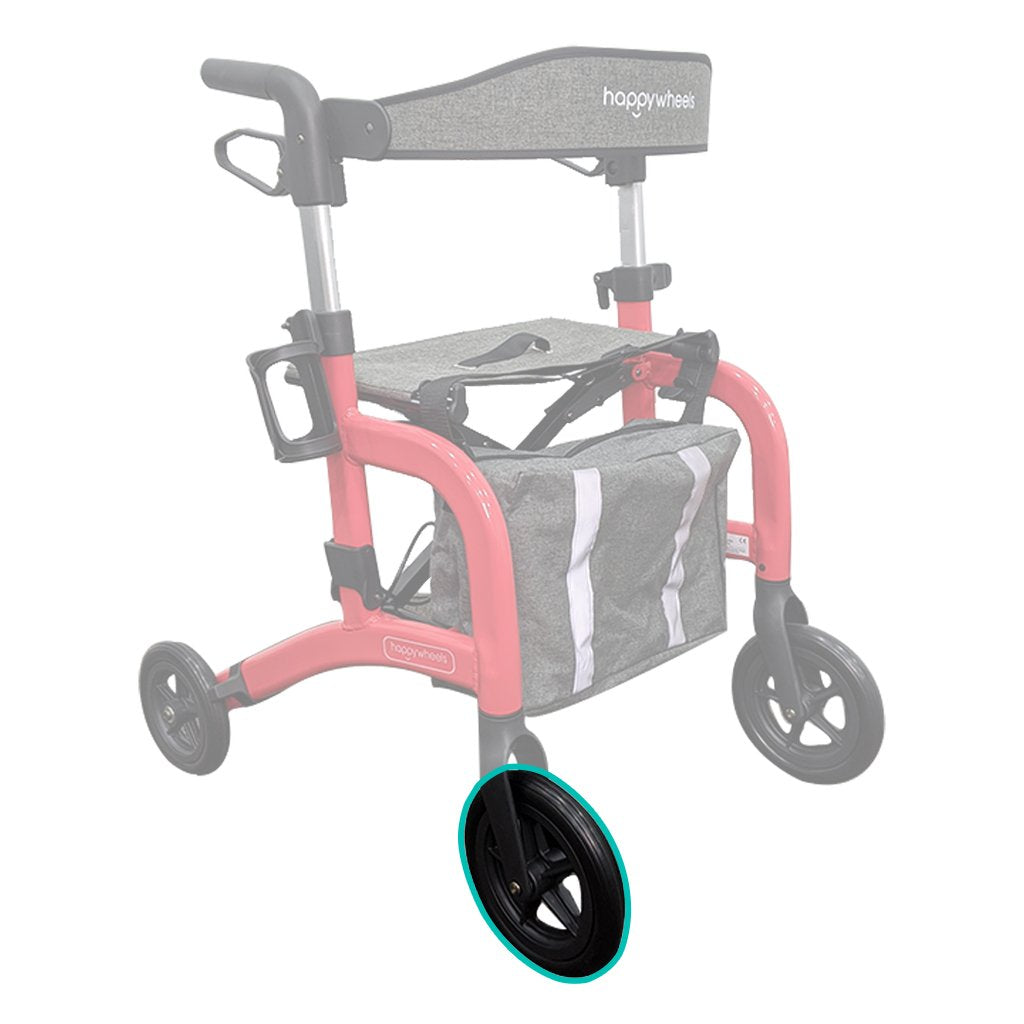 HappyWheels Lightweight Travel Rollator Spare Parts Replacement Wheel