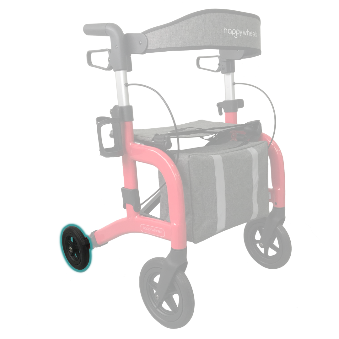 HappyWheels Lightweight Travel Rollator Spare Parts Replacement Wheel (Rear)
