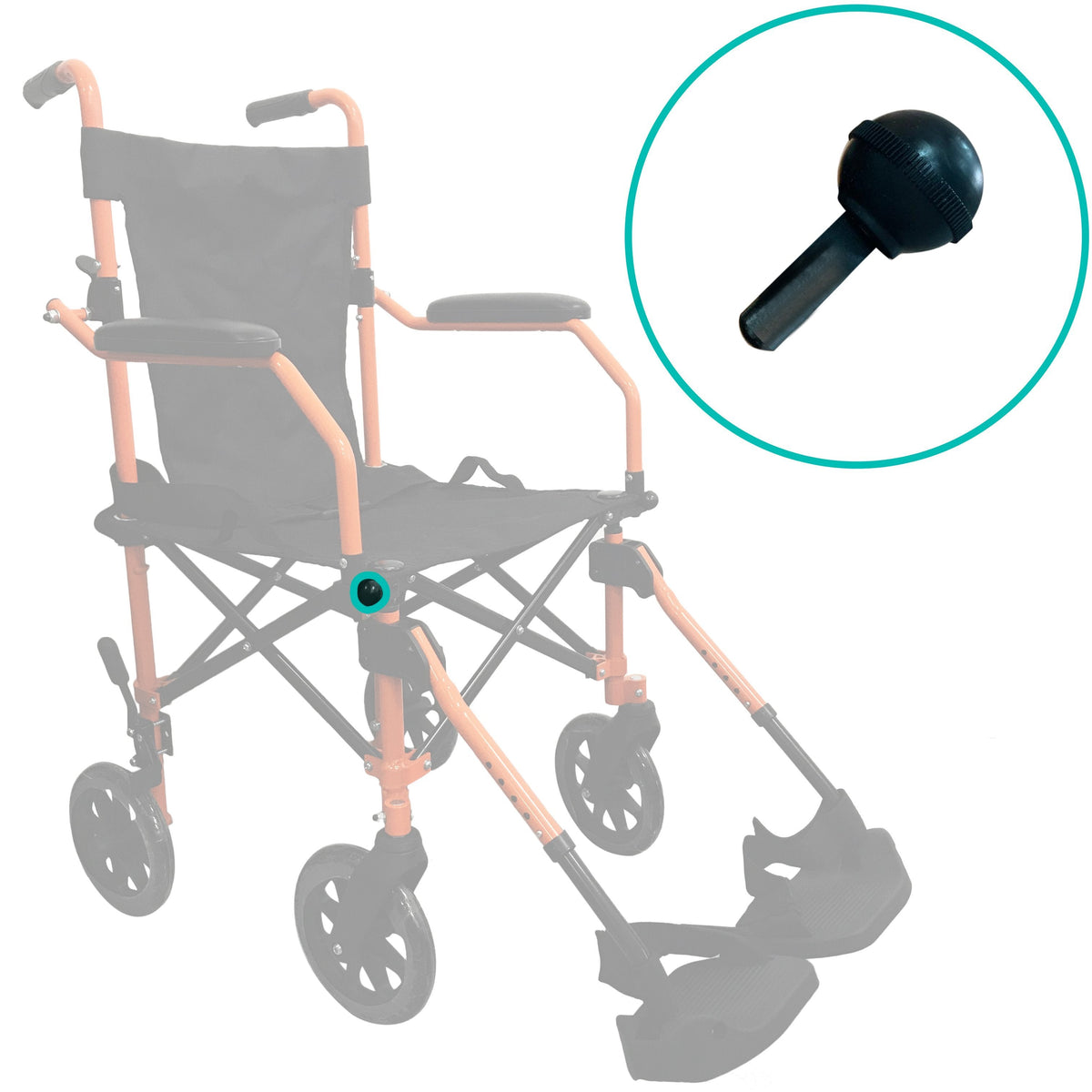 HappyWheels Travel Chair Replacement Parts Armrest Release Knob
