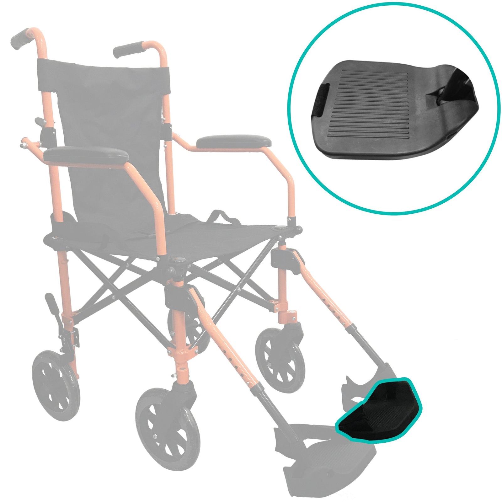 HappyWheels Travel Chair Replacement Parts Footplate (Left)