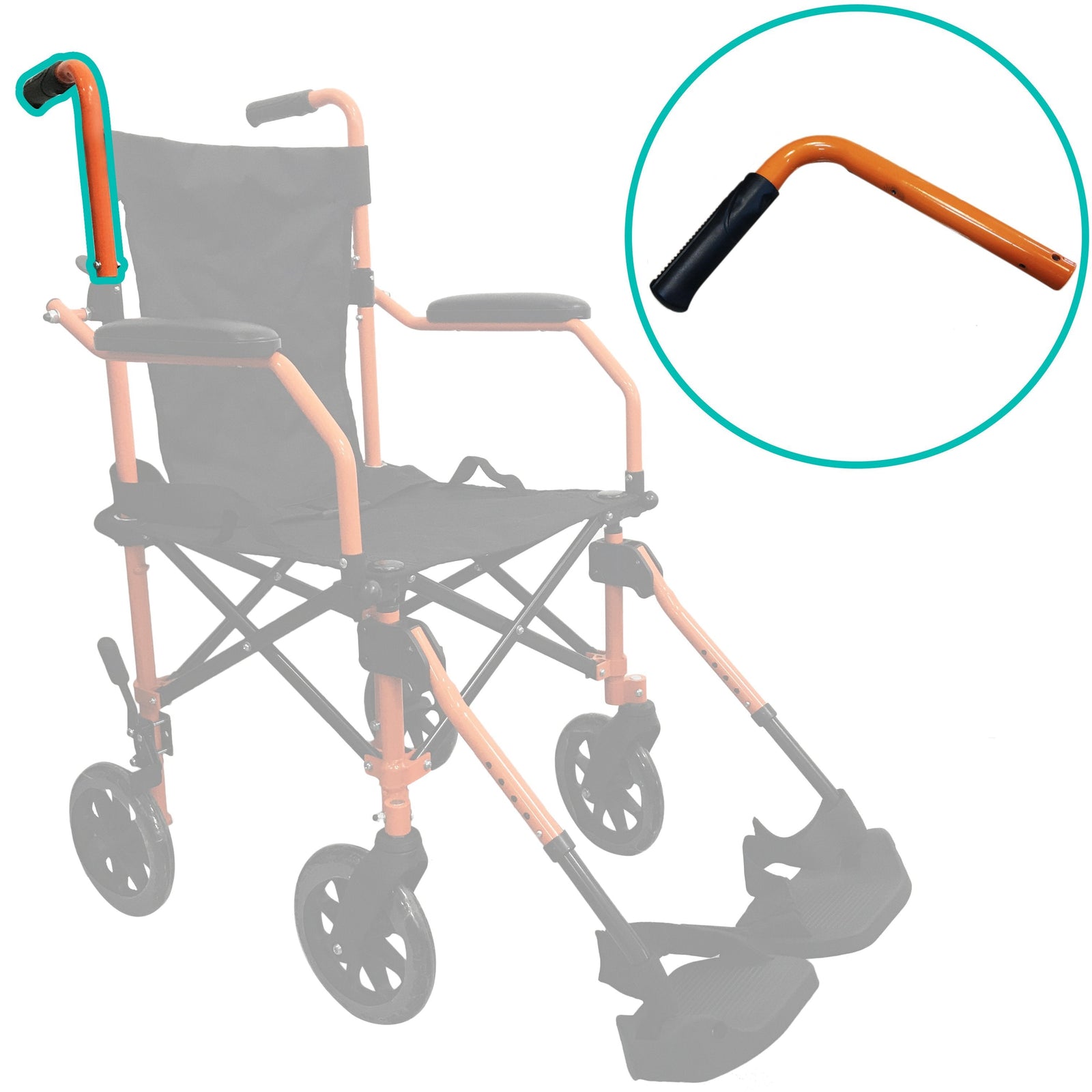 HappyWheels Travel Chair Replacement Parts Push Handle