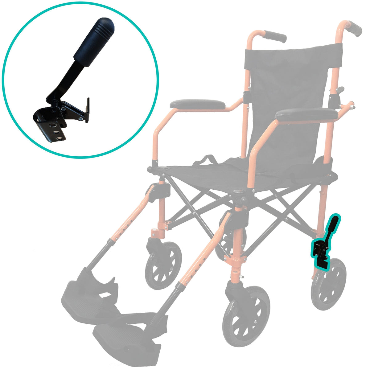 HappyWheels Travel Chair Replacement Parts Replacement Brakes (Right)