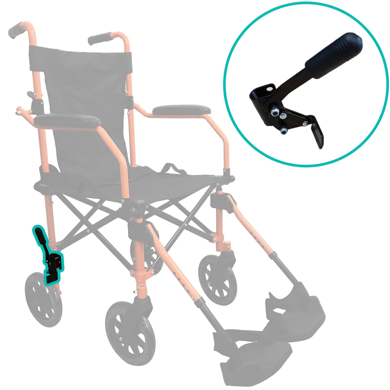 HappyWheels Travel Chair Replacement Parts Replacement Brakes (Left)