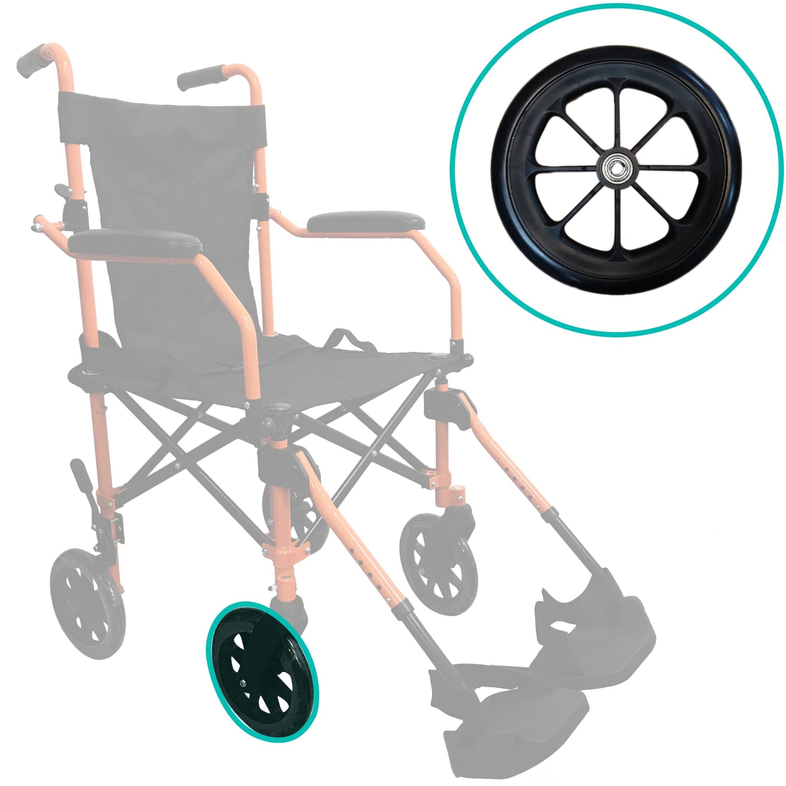 HappyWheels Travel Chair Replacement Parts Replacement Wheel