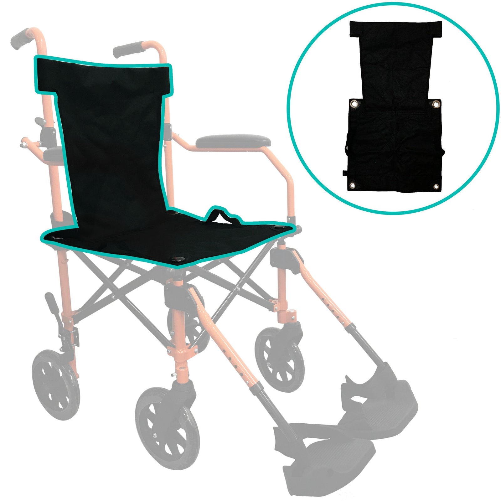 HappyWheels Travel Chair Replacement Parts Seat Upholstery