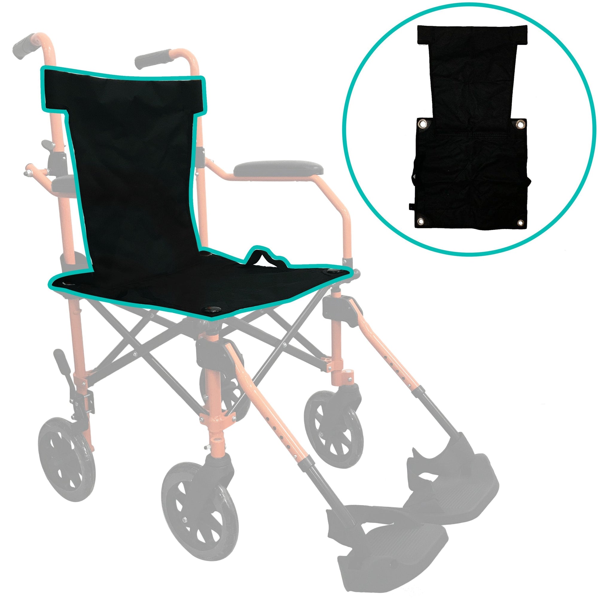 HappyWheels Travel Chair Replacement Parts Seat Upholstery