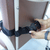 Height-Adjustable Stationary Geriatric Chair with Tray