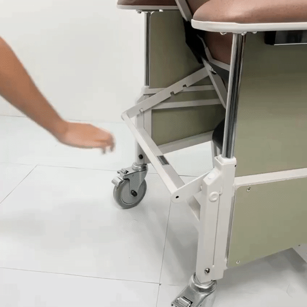 Mobile Recliner Geriatric Chair with Tray