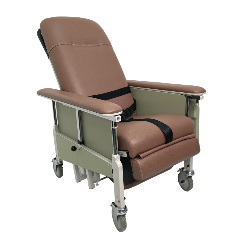 Mobile Recliner Geriatric Chair with Tray