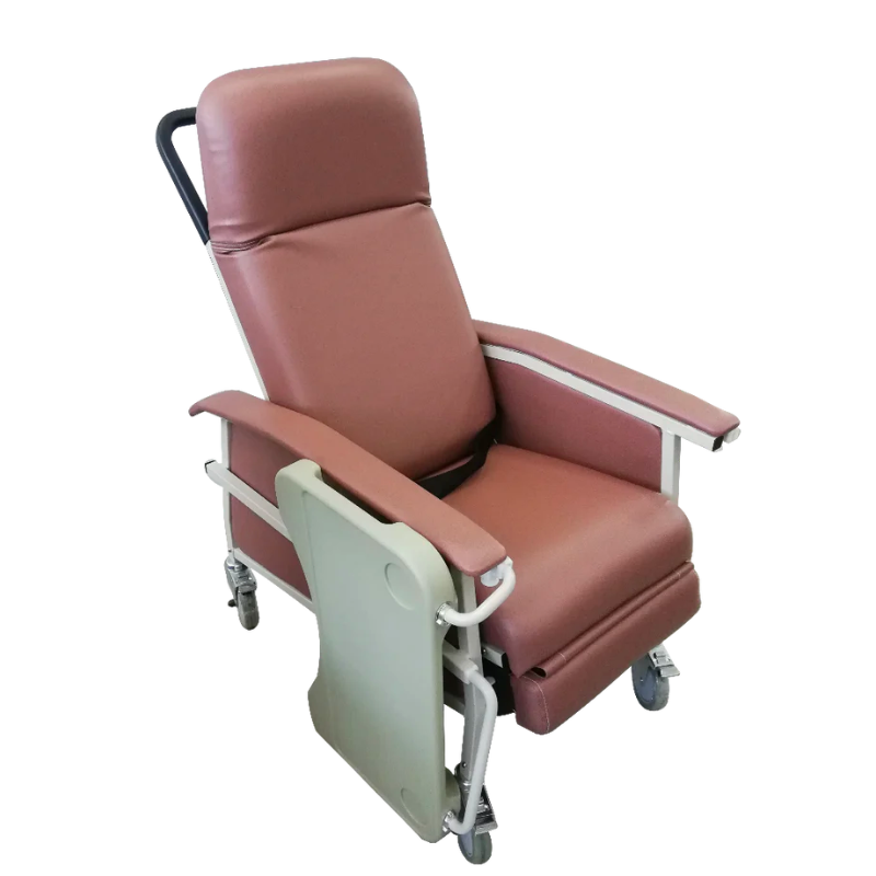 Mobile Recliner Geriatric Chair with Tray
