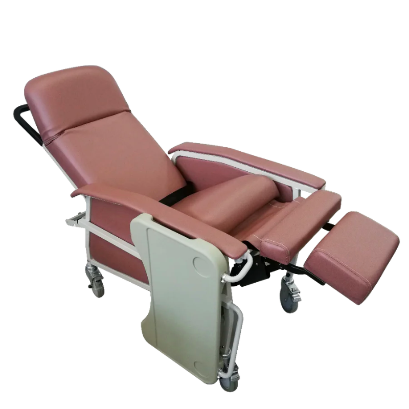 Mobile Recliner Geriatric Chair with Tray