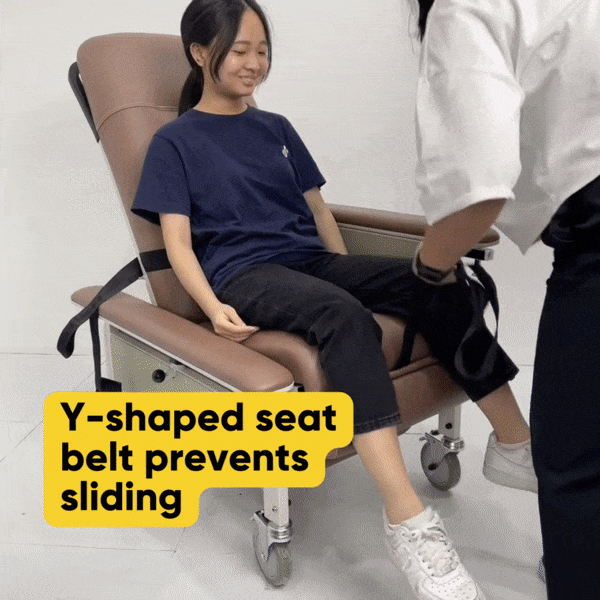 Mobile Recliner Geriatric Chair with Tray