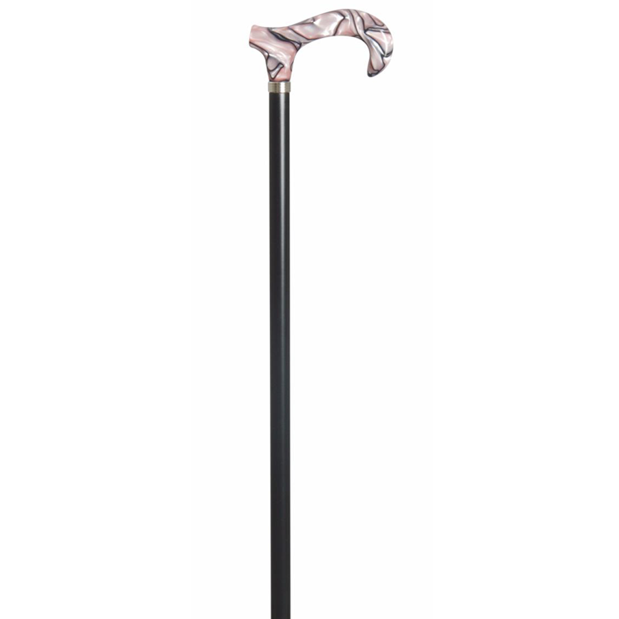 Pink Marble Acrylic Derby Cane