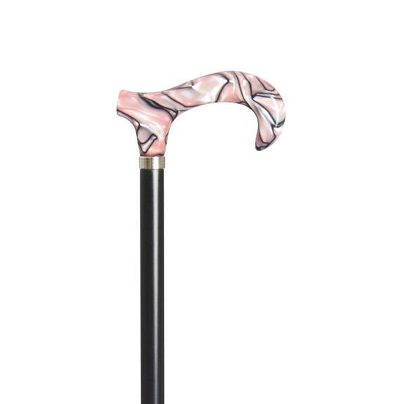 Pink Marble Acrylic Derby Cane
